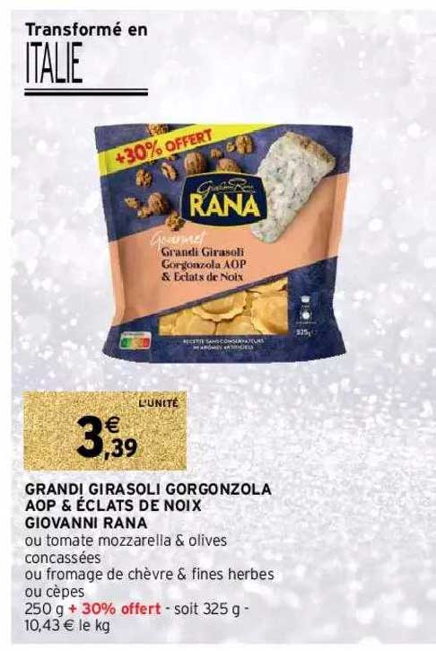 Grandi Girasoli Gorgonzola Aop & éclats De Noix Giovanni Rana