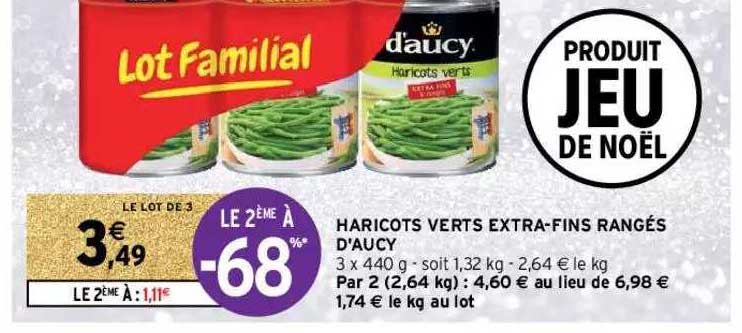 haricots verts extra-fins rangés d'aucy