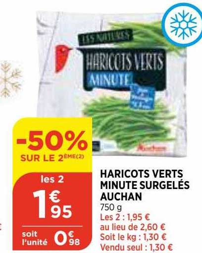 Haricots Verts Minute Surgelés Auchan