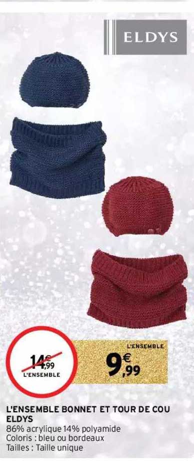 l'ensemble bonnet et tour de cou eldys