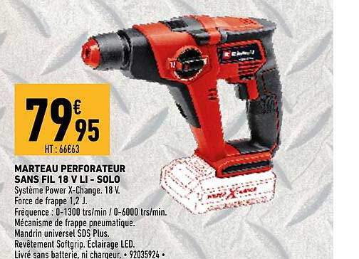 Marteau Perforateur Sans Fil 18 V Li - Solo