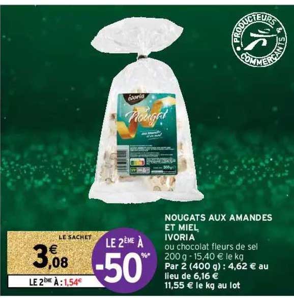 nougats aux amandes et miel, ivoria