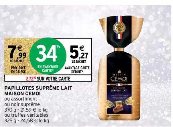 papillotes suprême lait maison cemoi