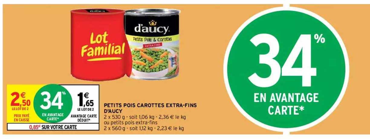 petits pois carottes extra-fins d'aucy