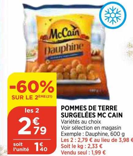 pommes de terre surgelées mc cain