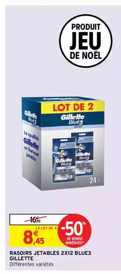 rasoirs jetables 2 x 12 blue3 gillette