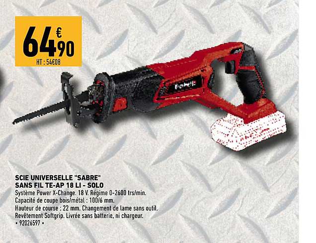 scie universelle "sabre" sans fil te-ap 18 li - solo