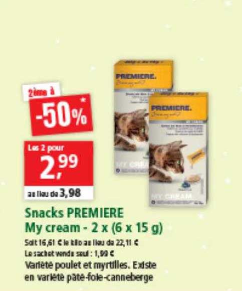 snacks première my cream - 2 x (6 x 15 g)