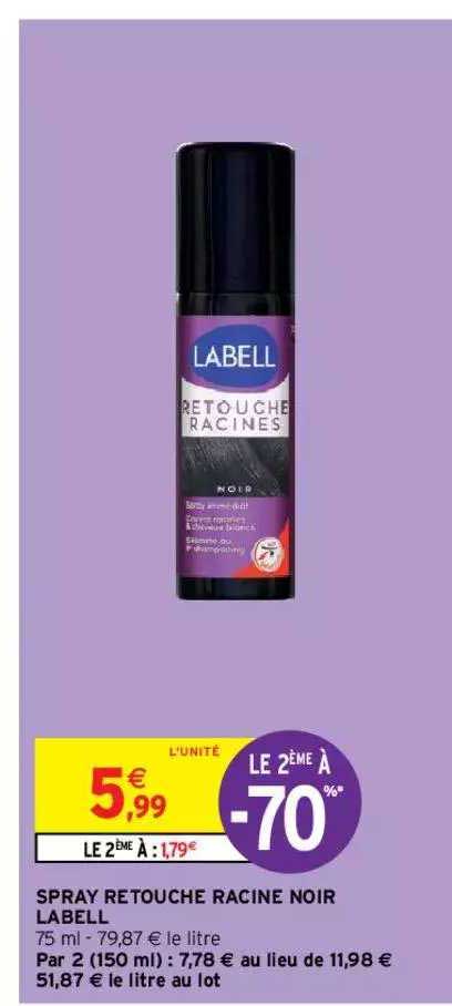 spray retouche racine noir labell