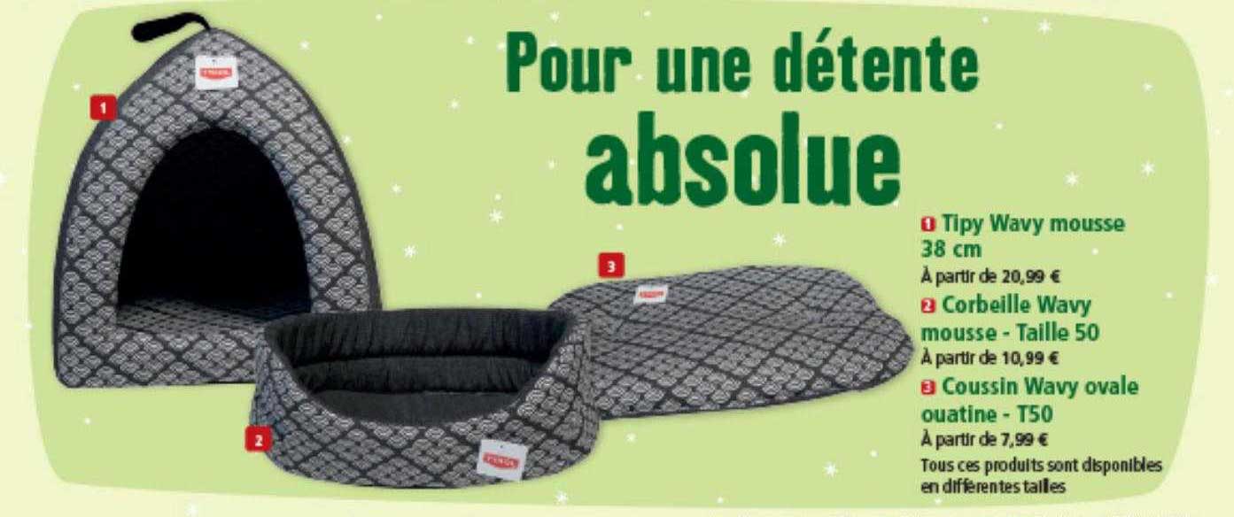 tipy wavy mousse 38 cm, corbeille wavy mousse - taille 50, coussin wavy ovale ouatine - t50