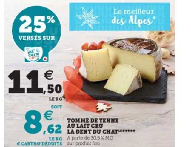 tomme de yenne au lait cru la dent du chat