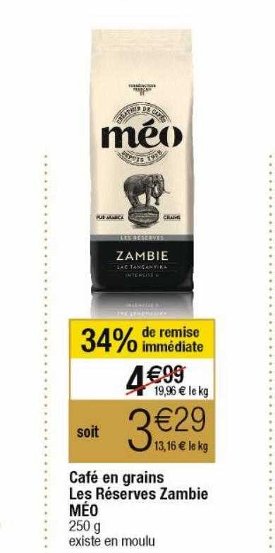 café en grains les réserves zambie méo
