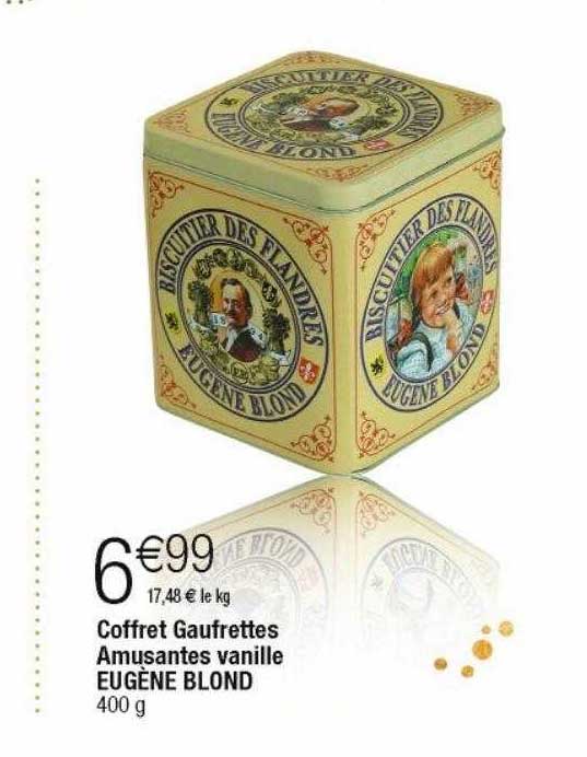 coffret gaufrettes amusantes vanille eugène blonde