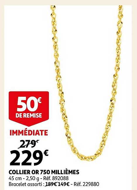 collier or 750 millièmes