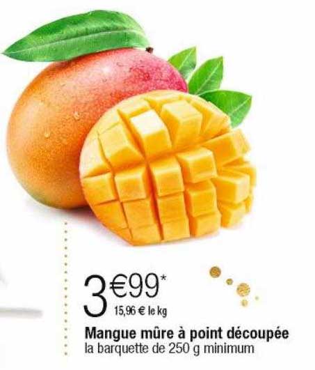 mangue mûre à point découpée