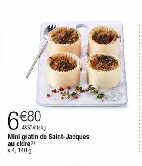 mini gratin de saint-jacques au cidre