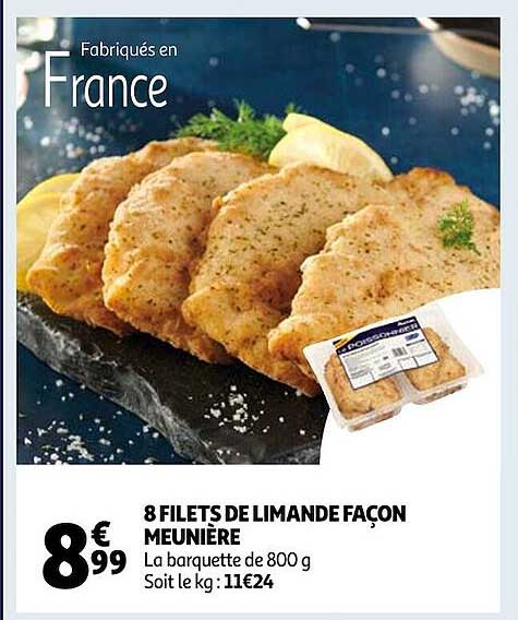 8 filets de limande façon meunière