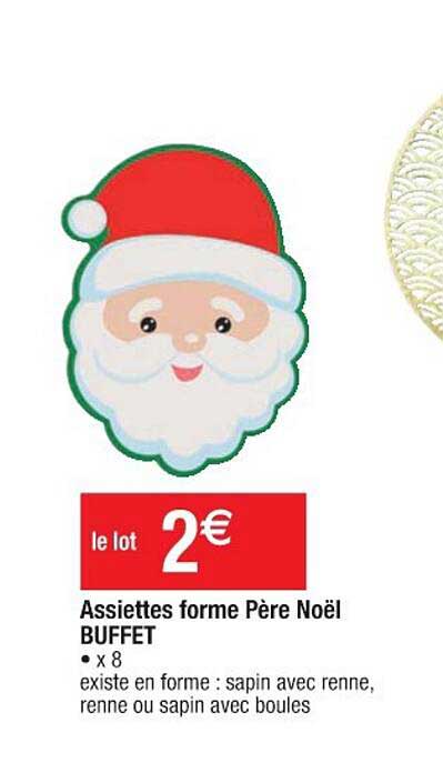 assiettes forme père noël buffet