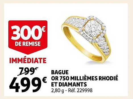 bague or 750 millièmes rhodié et diamants