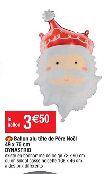 ballon alu tête de père noël 49 x 75 cm dynastrib