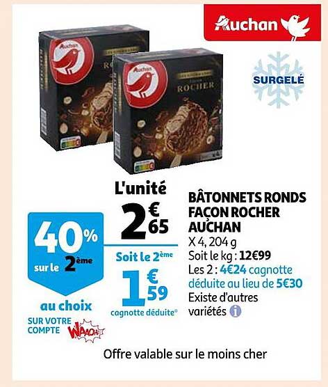 Bâtonnets Ronds Façon Rocher Auchan