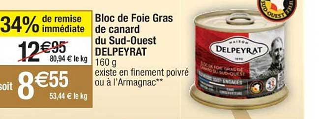 bloc de foie gras de canard du sud-ouest delpeyrat