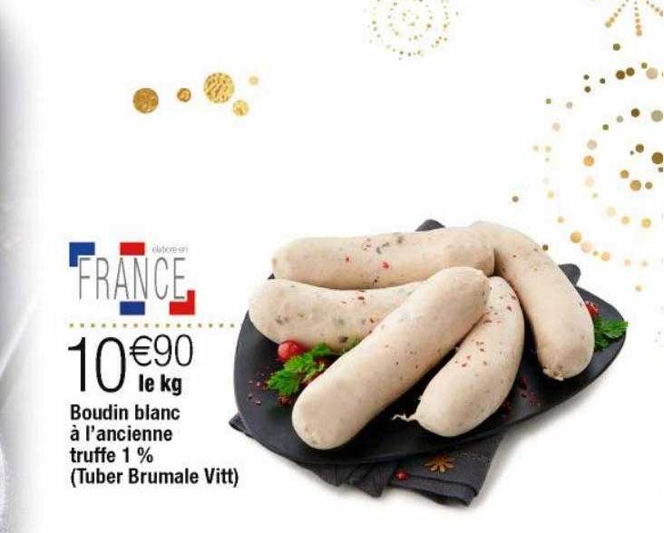 boudin blanc à l'ancienne truffe 1% (tuber brumale vitt)