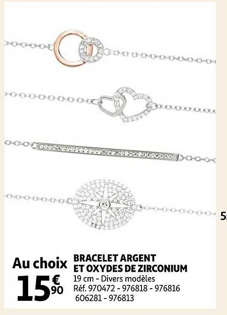 bracelet argent et oxydes de zirconium
