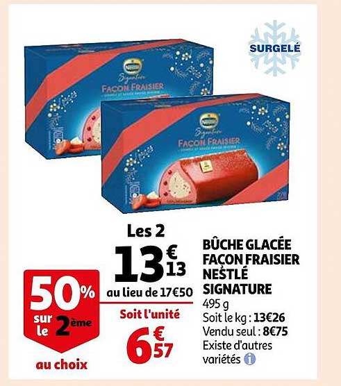 bûche glacée façon fraisier nestlé signature