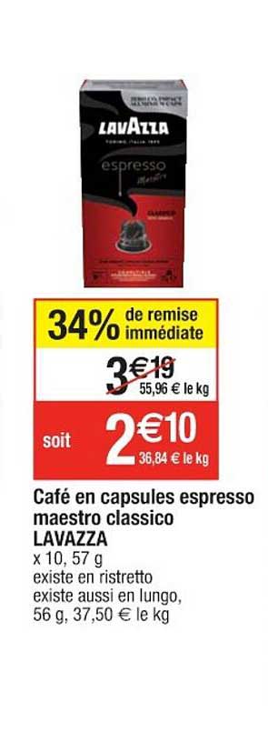 café en capsules espresso maestro classico lavazza