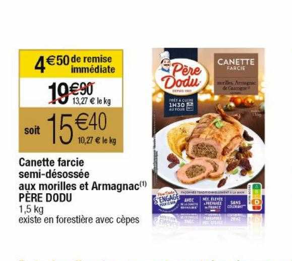 canette farcie semi-désossée aux morilles et armagnac père dodu