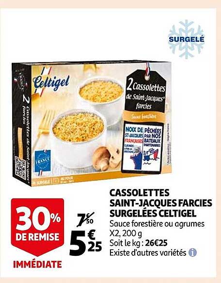 cassolettes saint-jacques farcies surgelées celtigel