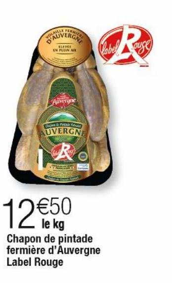 chapon de pintade fermière d'auvergne label rouge