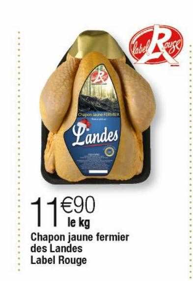 chapon jaune fermier des landes label rouge