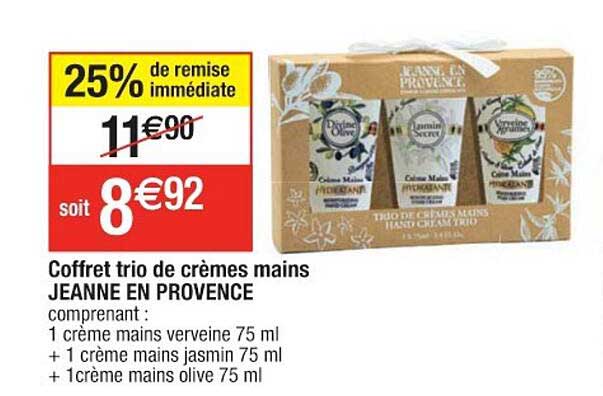 coffret trio de crèmes mains jeanne en provence