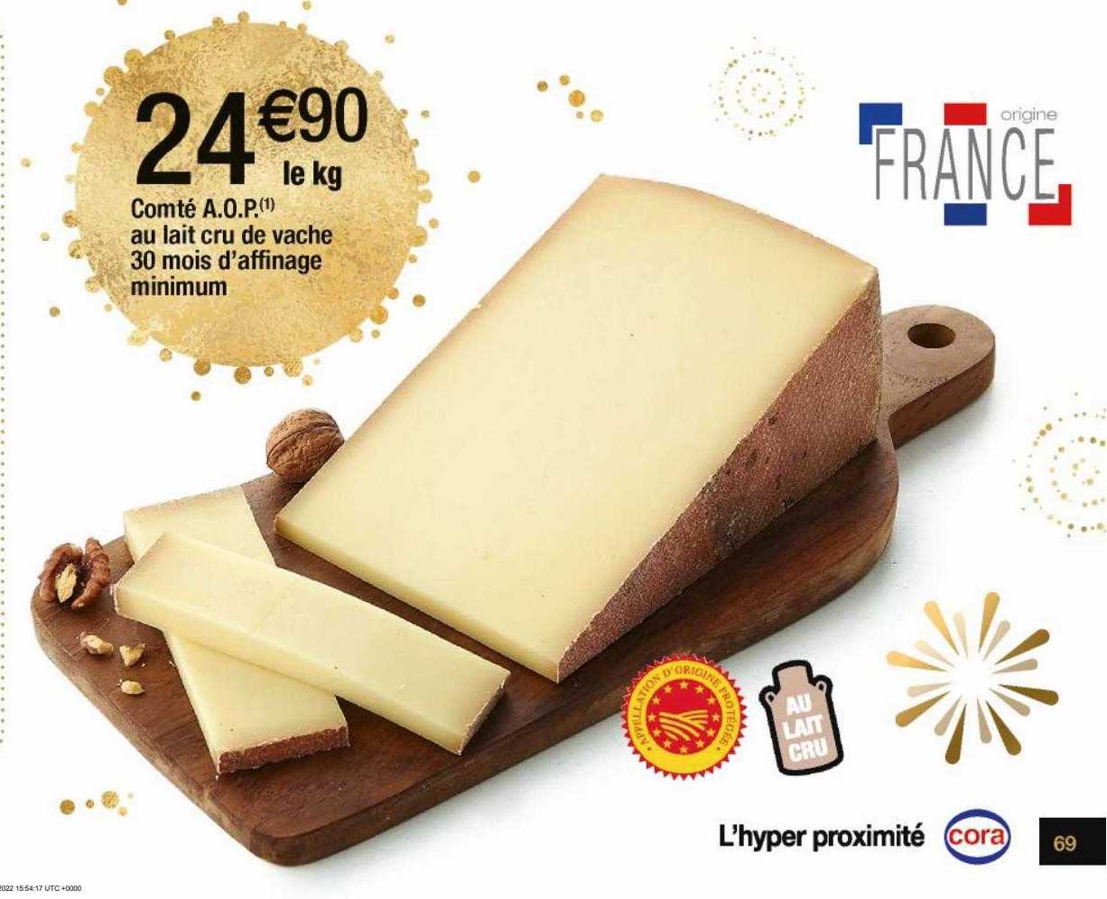 comté a.o.p. au lait cru de vache 30 mois d'affinage minimum