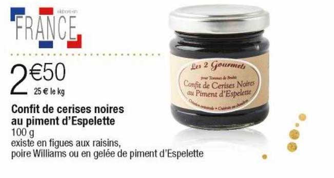 confit de cerises noires au piment d'espelette