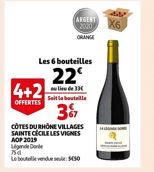 côtes du rhône villages sainte cécile les vignes aop 2019 légende dorée