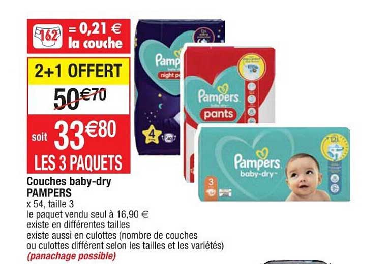 couches baby-dry pampers