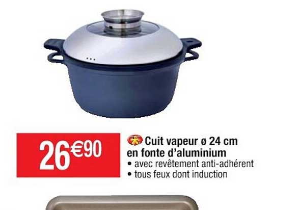cuit vapeur ø 24 cm en fonte d'aluminium
