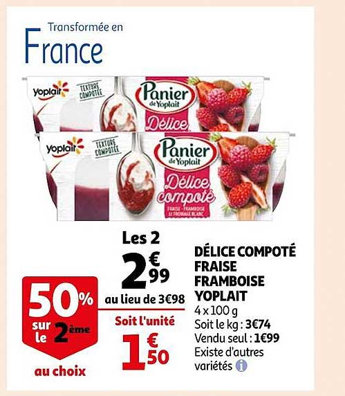 Délice Compoté Fraise Framboise Yoplait