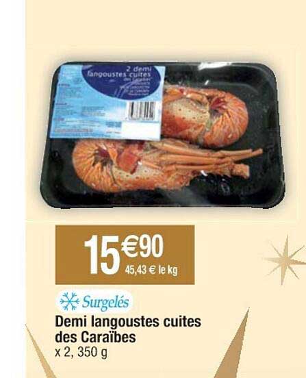Demi Langoustes Cuites Des Caraïbes