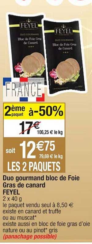 Duo Gourmand Bloc De Foie Gras De Canard Feyel
