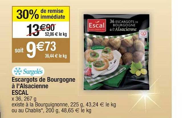 escargots de bourgogne à l'alsacienne escal