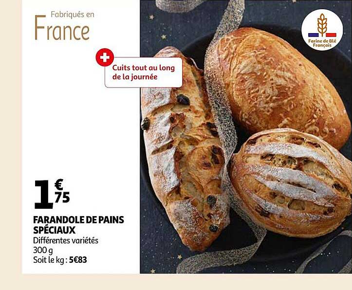 farandole de pains spéciaux