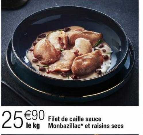 filet de caille sauce monbazillac et raisins secs