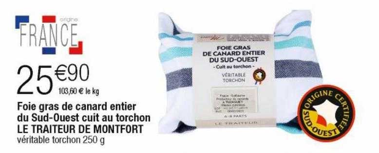 foie gras de canard entier du sud-ouest cuit au torchon le traiteur de montfort