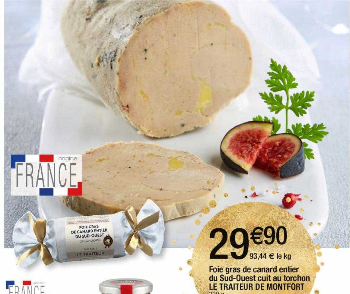 foie gras de canard entier du sud-ouest cuit au torchon le traiteur de montFort