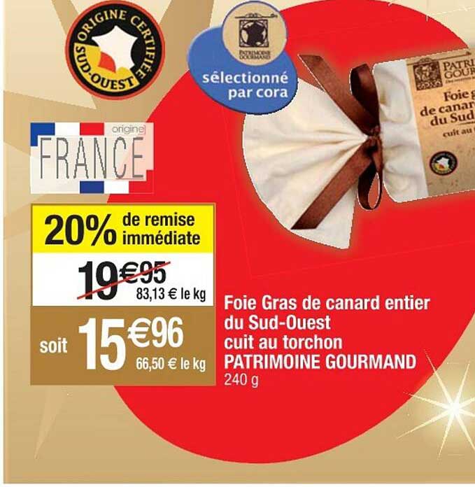 foie gras de canard entier du sud-ouest cuit au torchon patrimoine gourmand