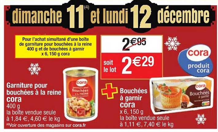 Garniture Pour Bouchées à La Reine Cora + Bouchées à Garnir Cora